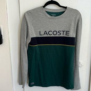 Lacoste T-Shirt Long Sleeve Green Gray Black